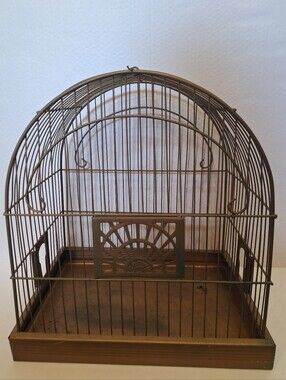 Vintage  Antique Crown Birdcage Shabby Chic Art Deco